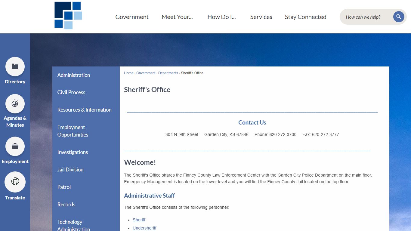 Sheriff's Office | Finney County, KS - Official Website